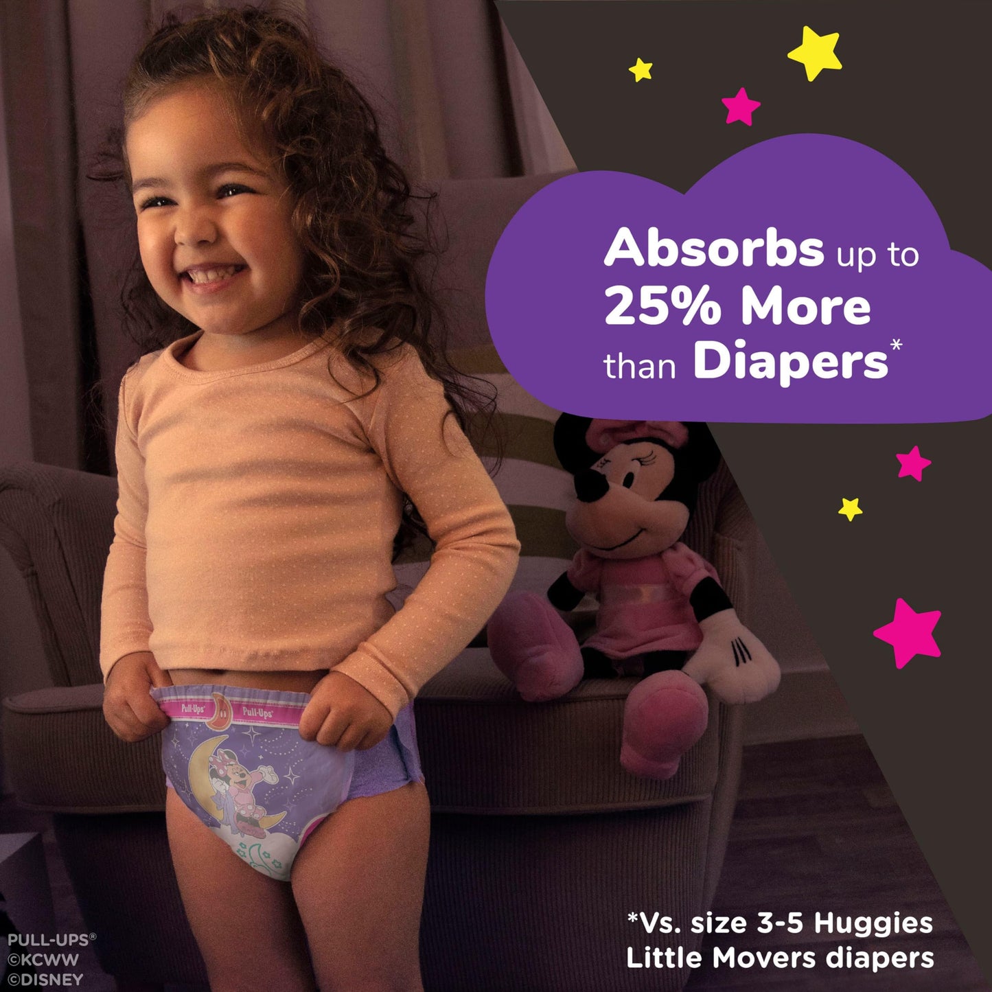 Pull-Ups Girls' Night-Time Potty Training Pants, Size 4T-5T Overnight Training Underwear (38-50 Lbs), 52 Ct