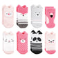Hudson Baby Unisex Baby Cotton Rich Newborn And Terry Socks, Pink Animals, 0-6 Months