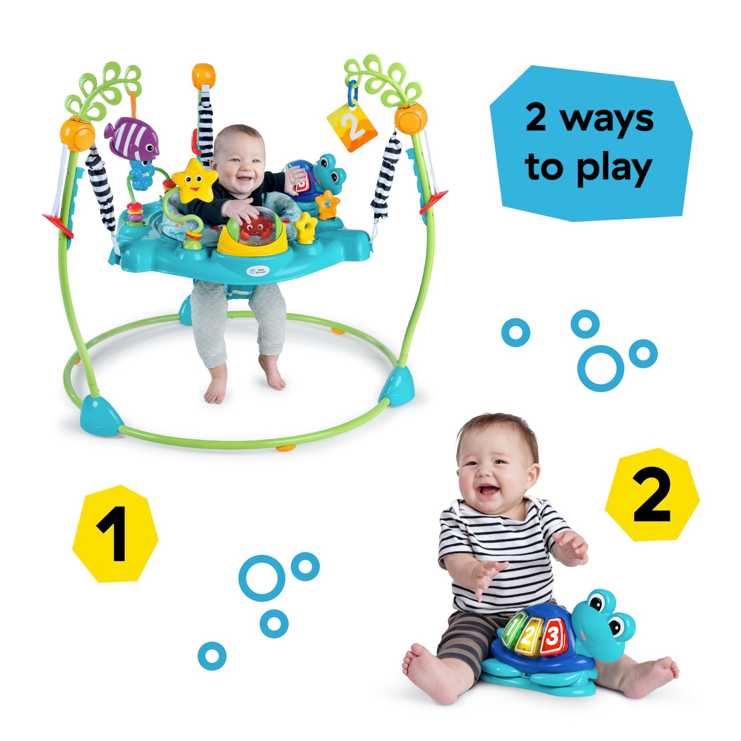 Baby Einstein Ocean Explorers Curiosity Cove 2-in-1 Educational Activity Jumper and Floor Toy, Max weight 25 lbs., Ages 6 Months