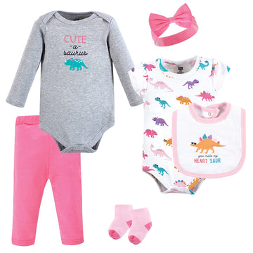 Hudson Baby Baby Boys Cotton Layette And Toddler T Shirt Set, Cute-A-Saurus, 9-12 Months Us