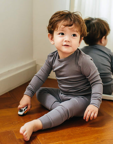 Vaenait Baby Kids Long Sleeve Modal Sleepwear Pajamas 2Pcs Set Modal Grey Xl