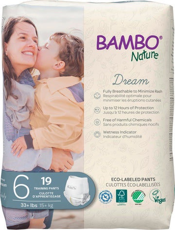 Bambo Nature Hypoallergenic Training Pants, Eco-Labeled Training Pants, Totally Chlorine-Free, Skin Friendly - Size 6 (190 Count