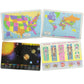 Painless Learning Educational Placemats For Kids Usa And World Maps, Solar System, The Human Body Laminated Washable Reversible