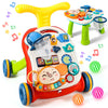 TOY Life 3 in 1 Baby Push Walker and Activity Center for boy, Sit to Stand Walker for Babies 6-12 Months, Baby Walking Toys with