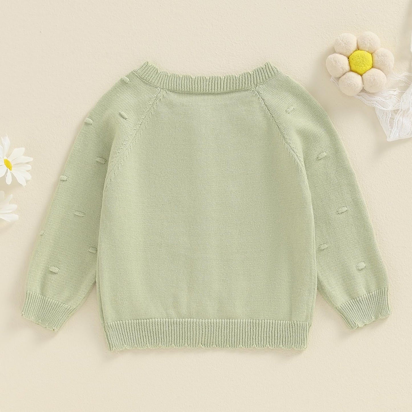 Infant Baby Girl Cardigan Sweater Long Sleeve Button Up Knit Sweatshirt Jacket Toddler Baby Girl Fall Outfits (Green, 4-5 Years)