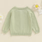 Infant Baby Girl Cardigan Sweater Long Sleeve Button Up Knit Sweatshirt Jacket Toddler Baby Girl Fall Outfits (Green, 9-12 Month