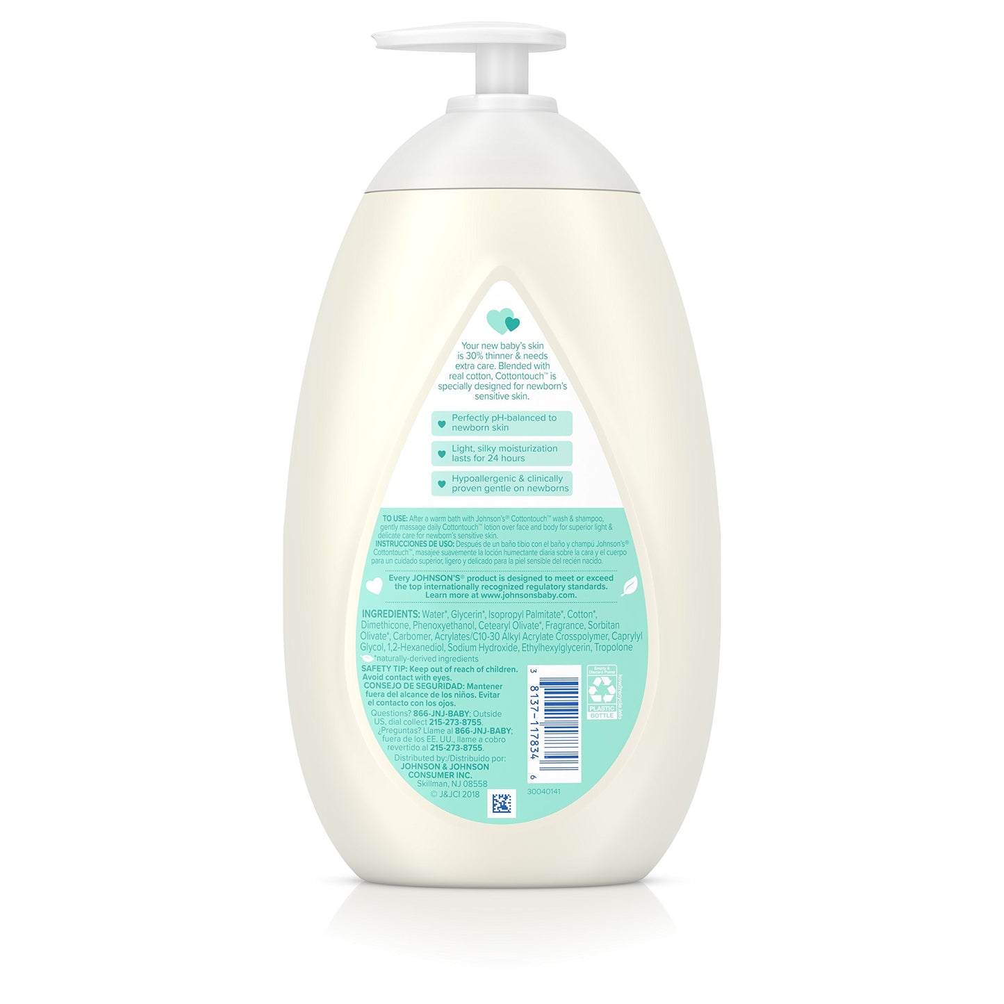 Johnson'S Cottontouch Newborn Baby Face And Body Lotion, Hypoallergenic And Paraben-Free Moisturization For Baby'S Sensitive Ski