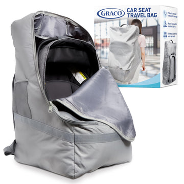 Graco Padded Car Seat Travel Bag & Infant Carrier Backpack, Durable Large Back Pack for Carseats & Booster Seats, Airport Gate C