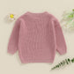 Amnnchya Toddler Infant Baby Girl Knit Sweater Big Sister Little Sister Matching Outfits Long Sleeve Pullover Sweatshirt (Rose R