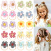 Boutique Baby Girl Hair Ties With Flowers, 20 Pcs Hair Bow Ties For Toddler Girls, Elastics Ponytail Holders Pigtails Rubber Ban
