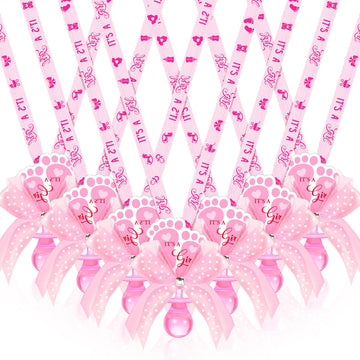 Xunyee 36 Pcs Baby Shower Necklace Gender Reveal Cute Feet Acrylic Pacifiers Necklaces For Baby Shower Funny Pacifiers Party Fav