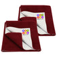 Bey Bee Baby Bed Protector | Waterproof Dry Sheet Small Combo Pack Of 2 Maroon (Each Size: 50 Cm X 70 Cm)