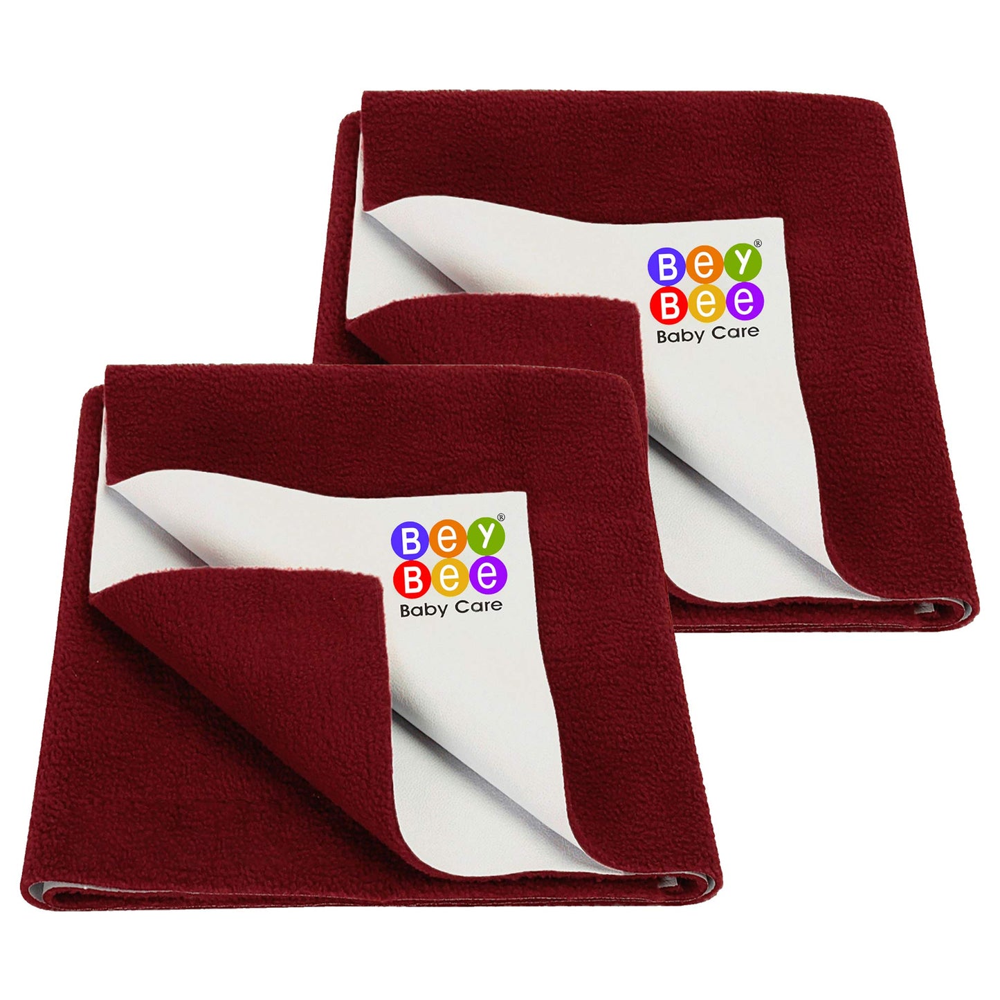 Bey Bee Baby Bed Protector | Waterproof Dry Sheet Small Combo Pack Of 2 Maroon (Each Size: 50 Cm X 70 Cm)