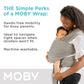 Moby Baby Wrap Carrier Classic for Newborns to Toddlers (8-33lbs), Infant Sling Carrier, Lightweight & Hands Free Design, Adjust