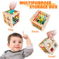 HELLOWOOD Montessori Toys for 1+ Year Old, Wooden Sorter Cube with 8pcs Rattling Shapes, Developmental Learning Toy Gifts for Ba