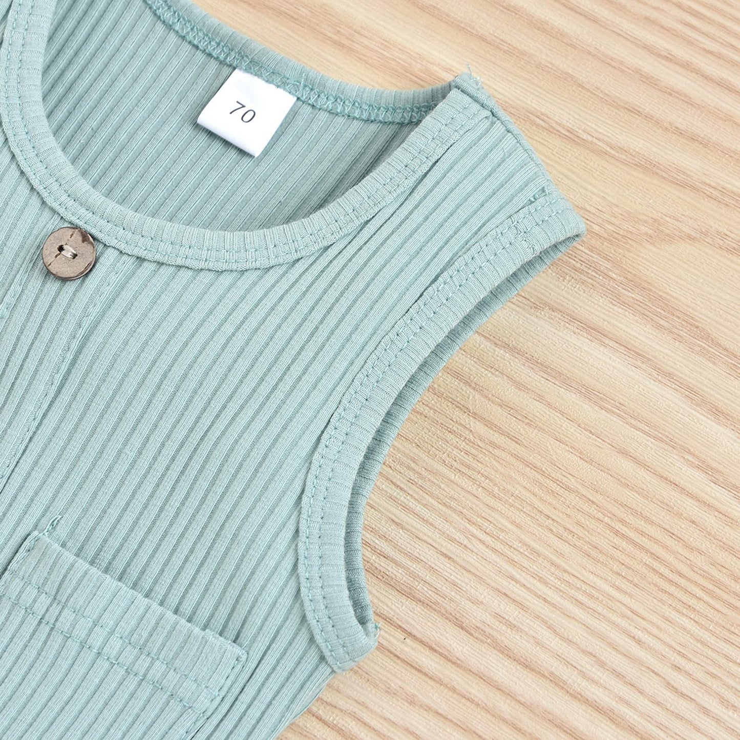Iddolaka Newborn Summer Baby Boy Girl Sleveless Romper Bodysuit Jumpsuit Playsuit One Piece Outfit Clothes (A-Light Green, 0-6 M
