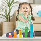hand2mind Numberblocks One to Five Wooden Blocks, Wood Building Blocks for Toddlers 2-4 Years, Stacking Toys, Montessori Math Ma