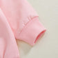Lucikamy Toddler Baby Girl Boy Valentines Day Outfit Long Sleeve Letter Print Sweatshirt Shirt Infant Spring Clothes (F-Pink, 3-