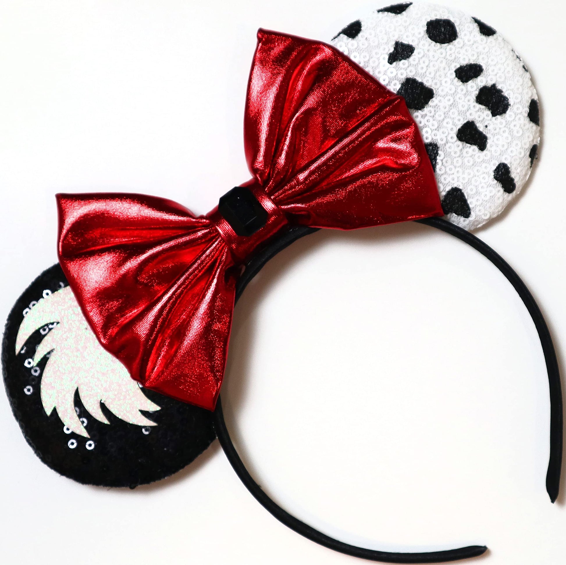 Clgift Cruella Minnie Ears,Pick Your Color, Toy Story Minnie Ears, Cow Minnie Ears, Rainbow Sparkle Mouse Ears,Classic Red Sequi
