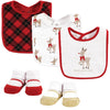 Hudson Baby Unisex Baby Cotton Bib And Sock Set, Fancy Rudolph, One Size