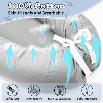 Baby Lounger, Infant Nest Cover, Newborn Lounger Cover Co Sleeper For Baby 0-24 Months, 100% Cotton Breathable Cosleeper For Bab