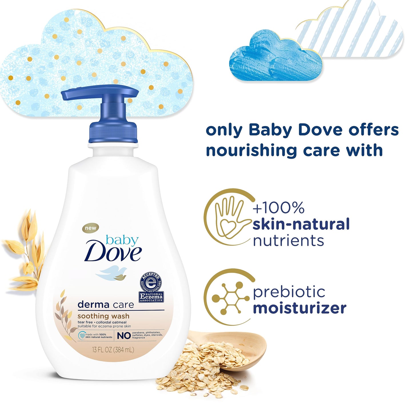 Baby Dove Derma Care Soothing Wash Skin Care With Colloidal Oatmeal Suitable For Eczema Prone Skin 13 Oz