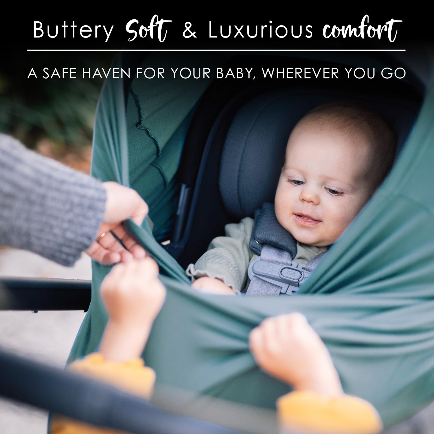 Milk Snob Original 5-In-1 Luxe Cover In Jade - Added Privacy For Breastfeeding, Baby Car Seat, Carrier, Stroller, High Chair, Sh