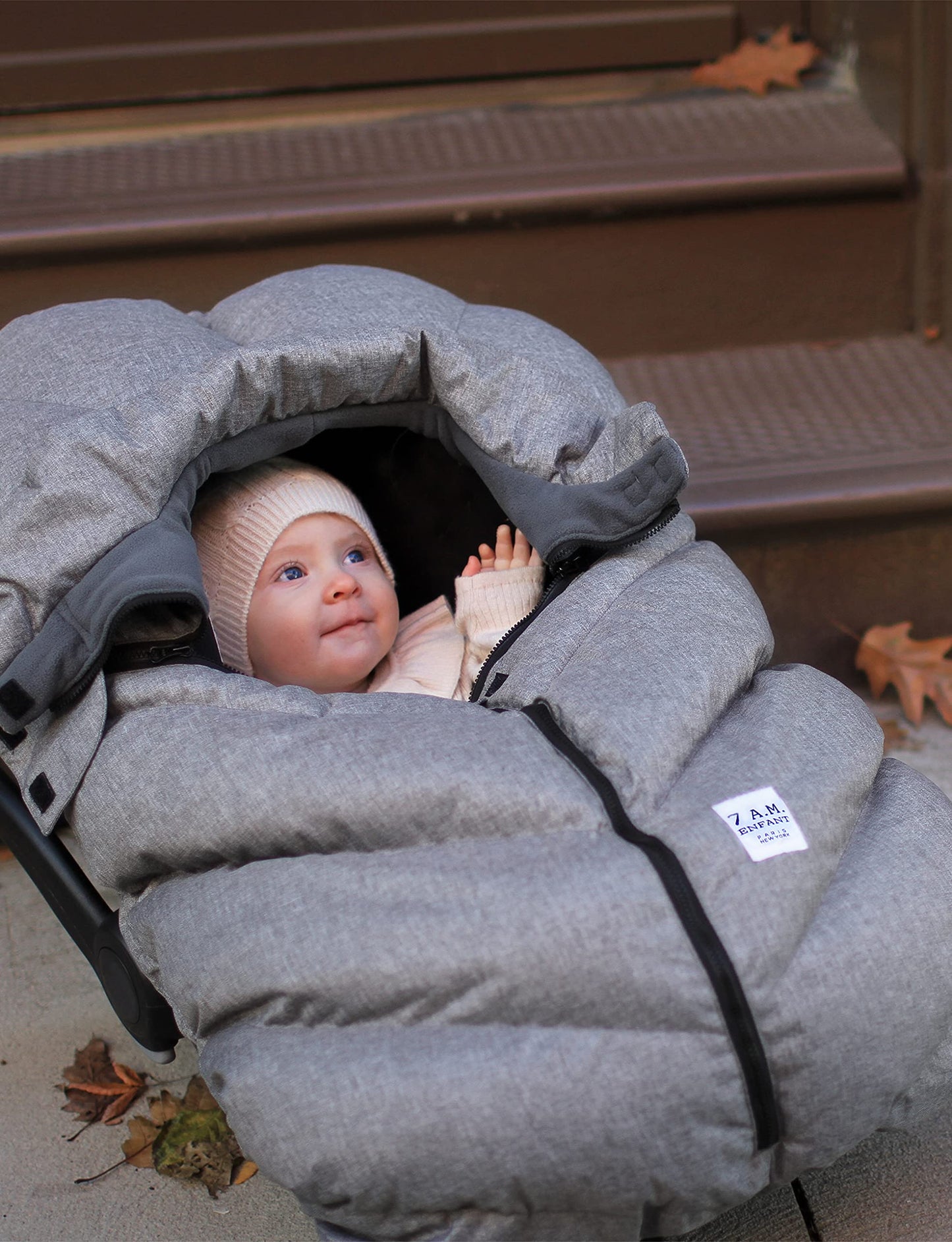 7AM Enfant Car Seat Covers - Cocoon Baby Cover for Boys & Girls, Rain & Snow Repellent, Breathable Windproof, Center Zipper, Uni