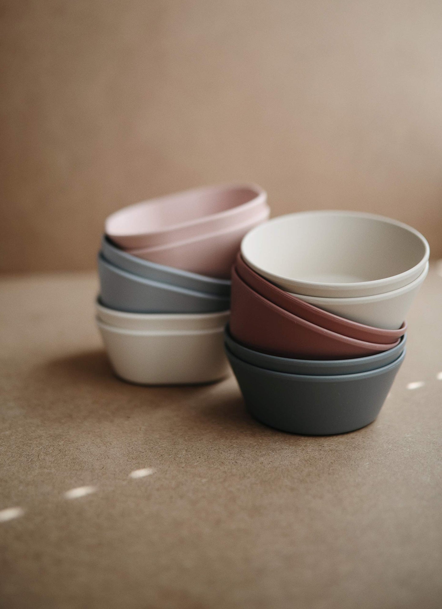 Mushie Round Dinnerware Bowls For Kids | Made In Denmark, Set Of 2 (Smoke)