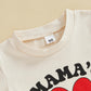 Kids Toddler Baby Boys Girls Valentine'S Day T-Shirt Mama'S Valentine Love Heart Short Sleeve Top (Beige, 2-3 Years)