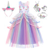 Unicorn Princess Dress Up Clothes For Little Girls - Costume, Jewelry And Headband (6-7 Years, Unicorn Princess 5C)