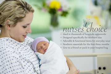 Nurses Choice 5 Piece Hospital Hat & Mitten Set For Newborn Baby (Boy)