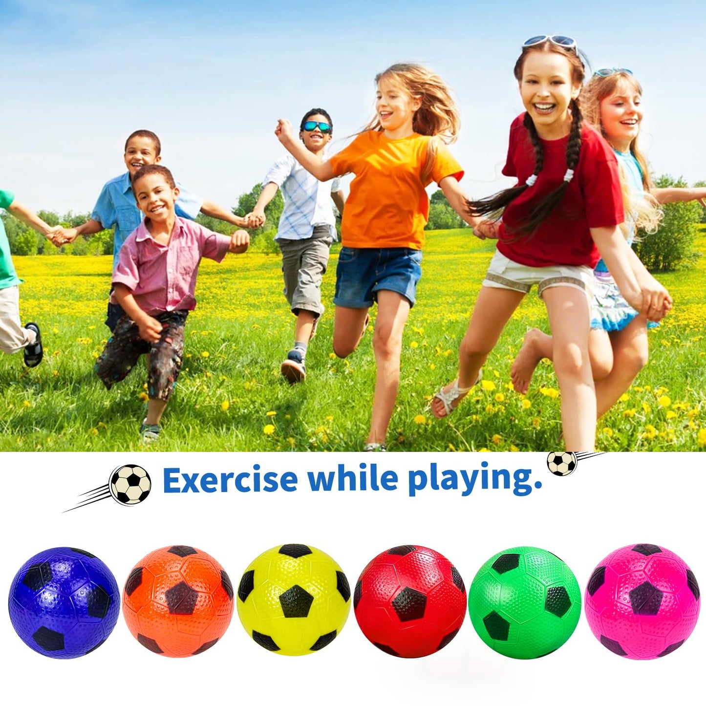 Ynanimery 12 Pack Mini Soccer Balls for Kids, 4 Inflatable Mini Soccer Balls for Indoor Outdoor Games, Small Soccer Balls for