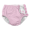 Green Sprouts Baby Girls Snap Infant And Toddler Reusable Swim Diapers, Light Pink Pinstripe, 18 Months