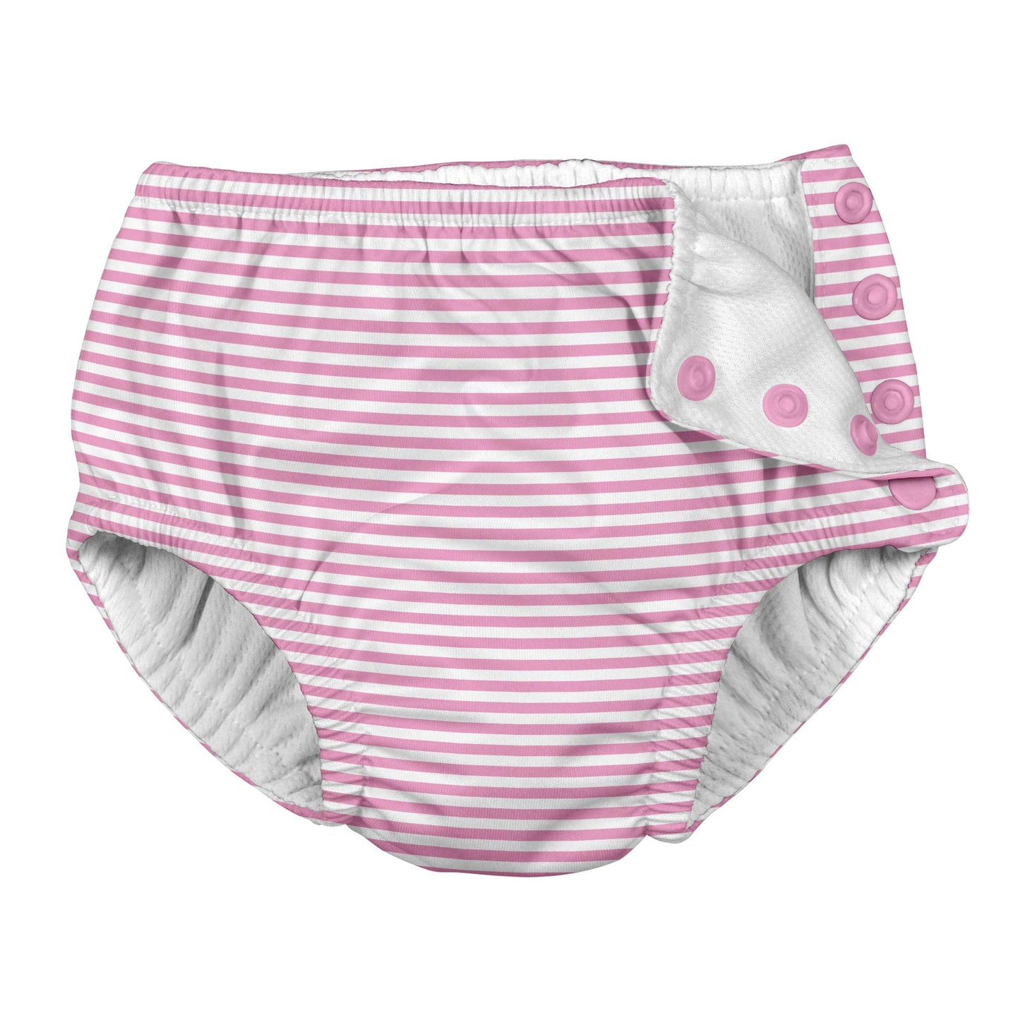 Green Sprouts Baby Girls Snap Infant And Toddler Reusable Swim Diapers, Light Pink Pinstripe, 18 Months
