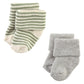 Hudson Baby Unisex Baby Cotton Rich Newborn And Terry Socks, Blue Sage Stripe, 6-12 Months