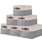 Decomomo Small Baskets | Storage Baskets For Organizing Shelves Linen Closet Bathroom Baby Cloth Nursery Fabric Bulk Decorative