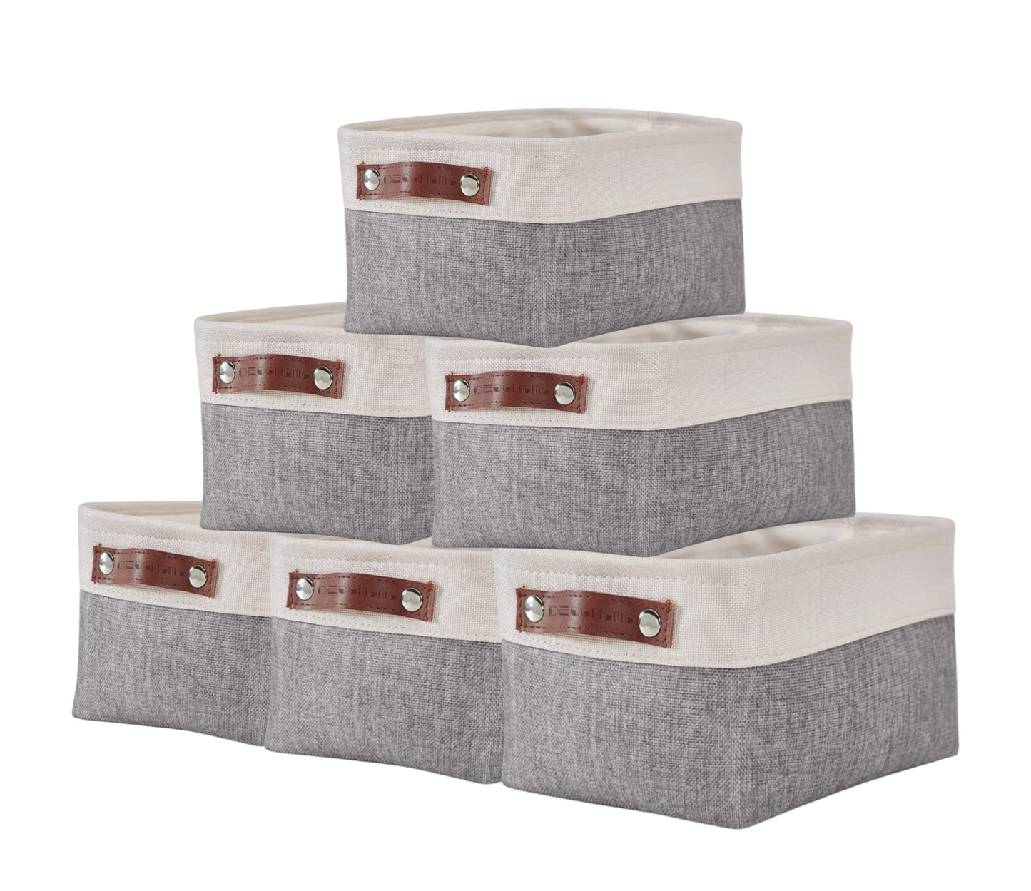 Decomomo Small Baskets | Storage Baskets For Organizing Shelves Linen Closet Bathroom Baby Cloth Nursery Fabric Bulk Decorative