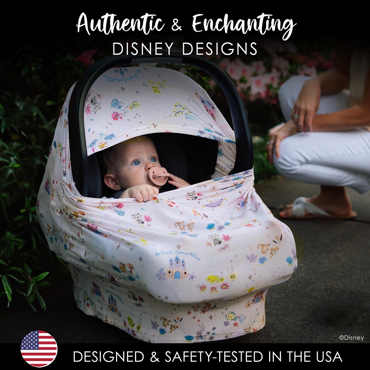 Milk Snob Disney'S A Wish Come True 5-In-1 Baby Cover, Breastfeeding, Car Seat, Carrier, Stroller, High Chair, Shopping Cart, Lo