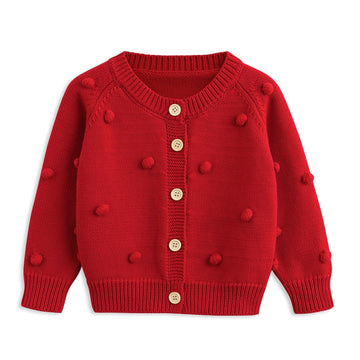 Simplee Kids Baby Sweater Valentine'S Day Cardigan Embroidery Knit Coat For Winter Spring For 12-18 Months