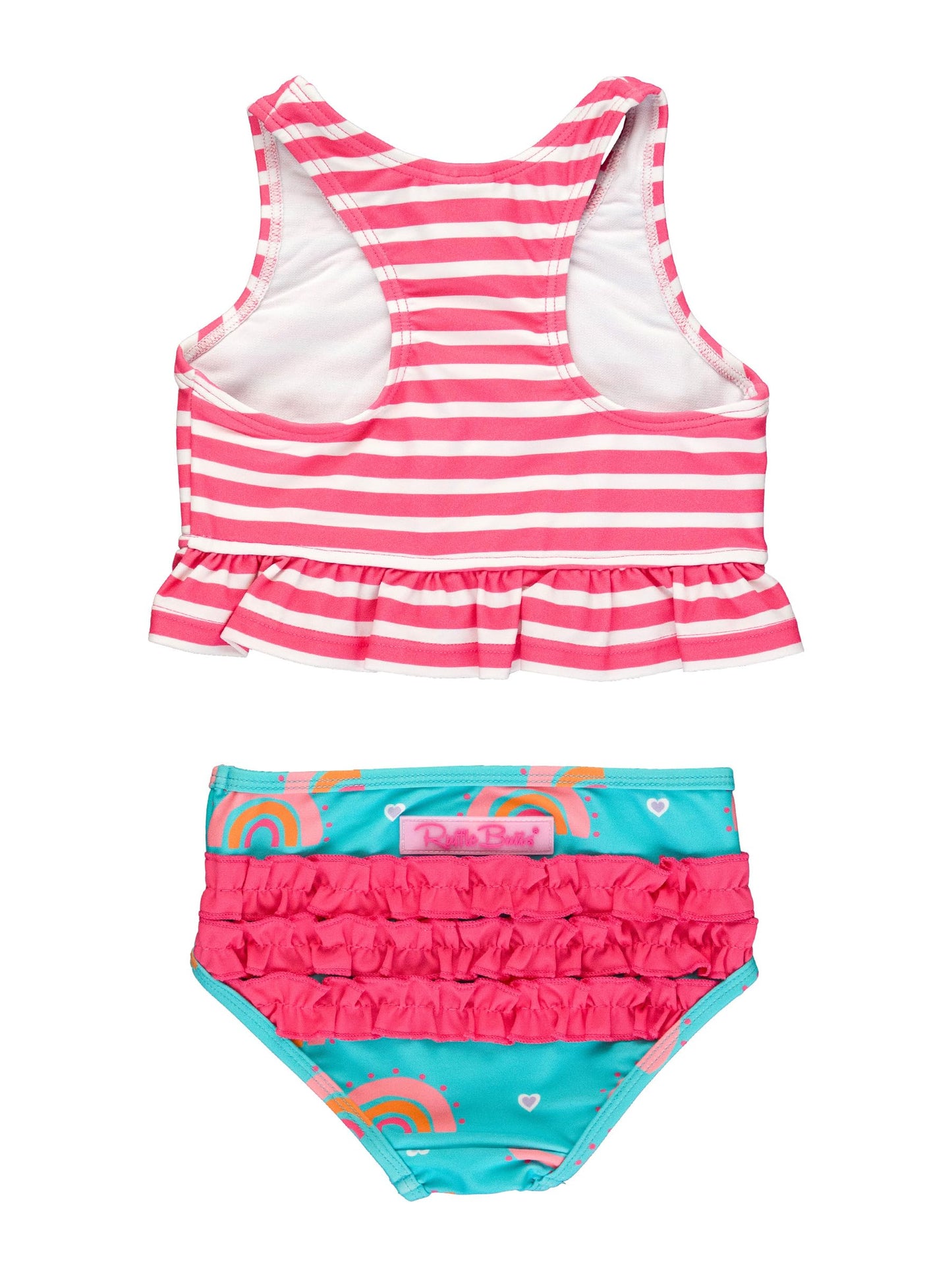 Rufflebutts Upf50+ Catching Rainbows Peplum Tankini - 12-18M