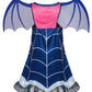 Mssmile Little Girls Cartoon Costume Little Girl Blue Skirt Set Hair Band+Wing Halloween Cosplay Outfit (Blue, 110Cm/4-5Y)