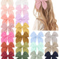 Doboi 5.5 Inch 20Pcs Baby Girls Fable Hair Accessories: Muslin Gauze Long Tail Hand-Tied Alligator Clips For Toddlers And Kids