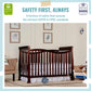Dream On Me Violet 7-In-1 Convertible Life Style Crib In Espresso, Greenguard Gold Certified, 4 Mattress Height Settings, Made O
