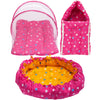Infantbond Cotton Baby Sleeping Essential Reversible Nest | Mattress With Net | Carry Bag(06 Months, Pink)
