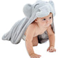 Hiphop Panda Bamboo Hooded Baby Towel - Soft Hooded Bath Towel For Babie, Toddler,Infant, For Boy And Girl - (Grey Elephant, 30