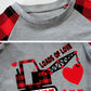 Valentine'S Day Shirt For Toddler Boy Girl Buffalo Red Plaid Tshirt Heart Kids Heart Crane Truck Clothes Raglan Sleeve Tee Tops