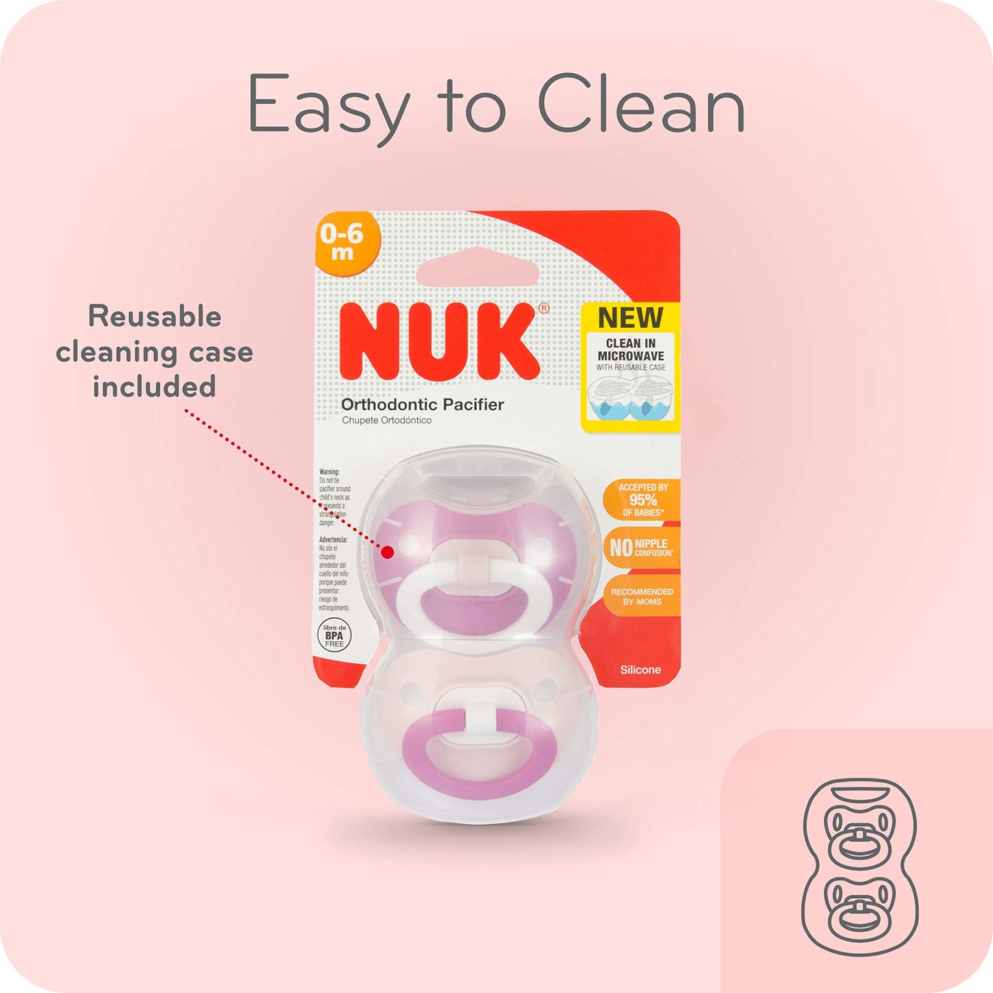 Nuk Disney Mickey Mouse Orthodontic Pacifiers, 0-6 Months, 2-Pack