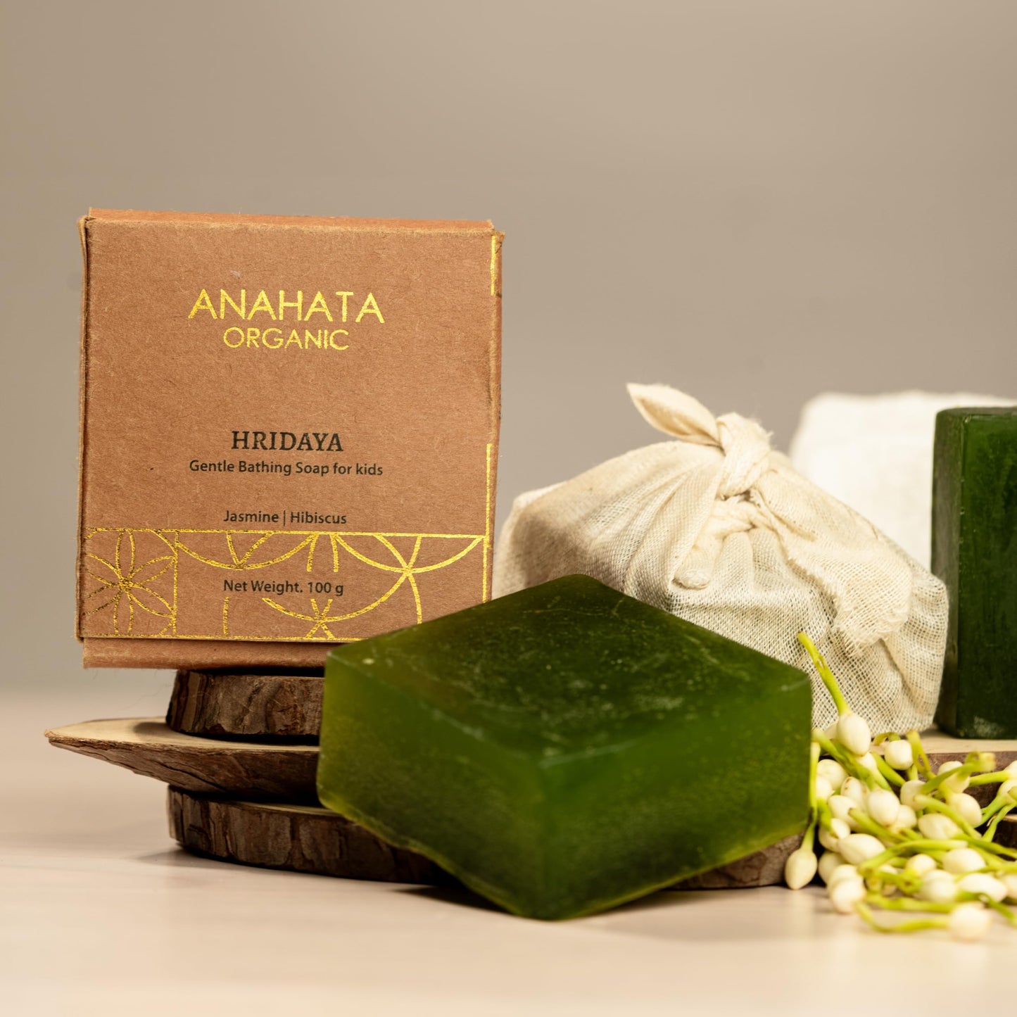 Anahata Hridaya Gentle Bathing Bar For Kids 100G | Natural Baby Soap Bar With Aloe Vera & Jasmine | Hydrating & Refreshing Daily