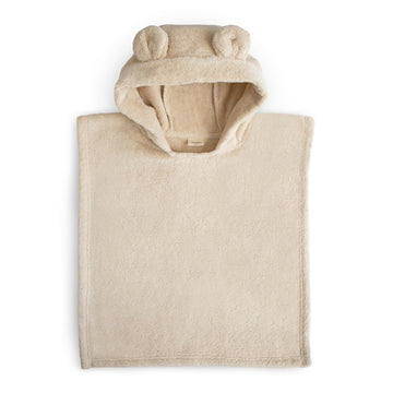 Mushie Poncho Towel For Toddlers And Kids (Fog) | Organic Terry Cotton | Ages 1-3 Years